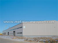 Warehouse (130х60х6 m). Estimated weight of snow cover is 240 kg/m² Regulatory value of wind pressure is 38 kg/m²